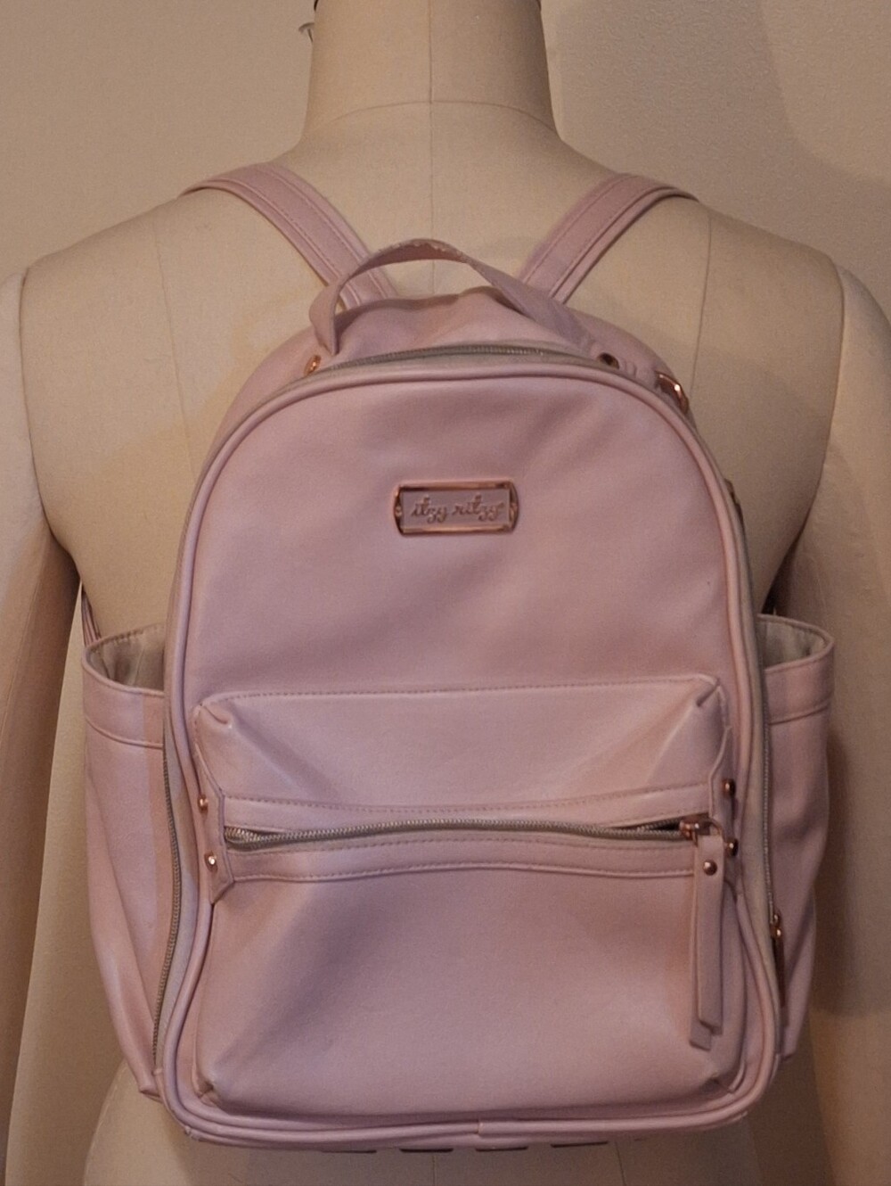 Itzy Ritzy Mini Diaper Bag Backpack – Blush- changing pad not included